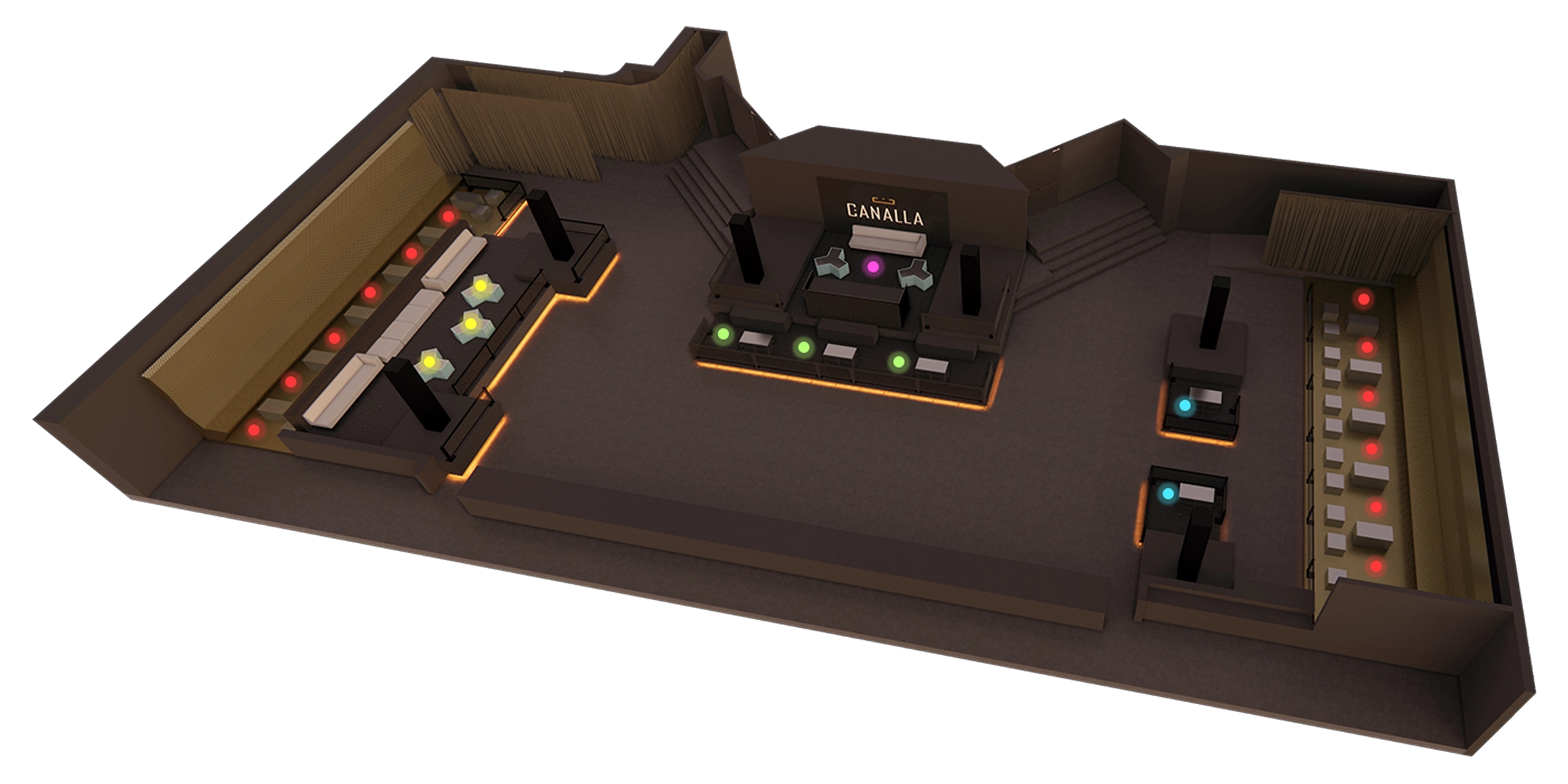 Plano de reservados de la sala Canalla